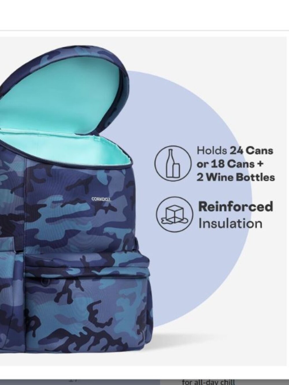 Corkcicle Lotus Backpack Cooler NWT + Free Gift - Picture 5 of 15
